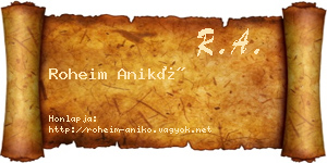 Roheim Anikó névjegykártya